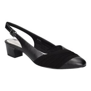 Easy Street Women's Bates Slingback Block Heel Pumps Black Size 8 1/2